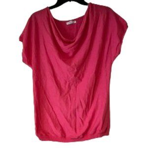 New York & Company Pink Dolman Sleeve Drape Neck Sweater - Medium